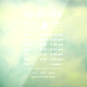 Weiße Öffnungszeiten. Benutzerdefiniertes Geschäft Fensteraufkleber (Blatt 3)