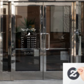 Weiße Öffnungszeiten. Benutzerdefiniertes Geschäft Fensteraufkleber (Büro Tür)