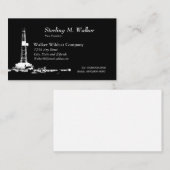 Weiße Ölplattform-Silhouette-Geschäfts-Karte Visitenkarte (Vorne/Hinten)