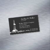 Weiße Ölplattform-Silhouette Magnetische Visitenkarte (Beispiel)