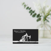 Weiße Ölquelle-Pumpanlage-VerdoppelungSilhouette Visitenkarte (Stehend Vorderseite)