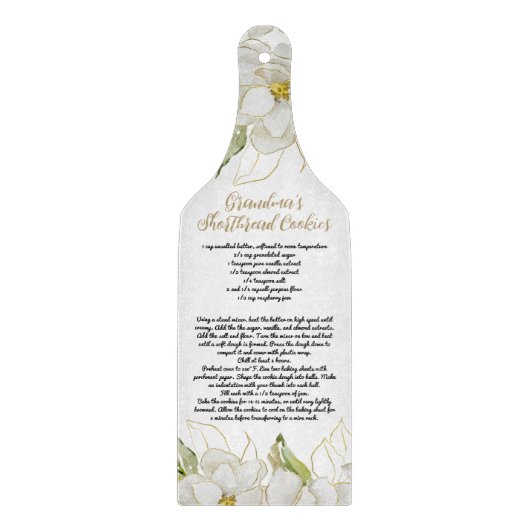 Weiße Oma's Cookie Recipe Bauernhof Schneidebrett (Vorderseite)