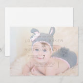 Weiße Opaque Overlay | Einladung zum 1. Geburtstag (Vorne/Hinten)