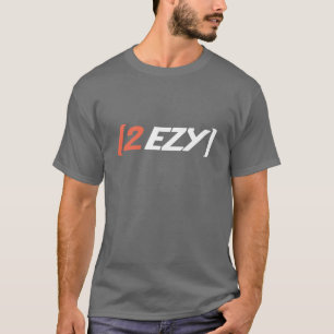 Weiße Orange des Logos 2 EZY Männer auf grauem T T-Shirt