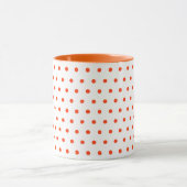 Weiße Orange Polka Dots Sauber einfache Minimal Tasse (Zentrum)