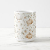 Weiße Orangen Kürbisse Blätter Kaffeetasse (Mittel)