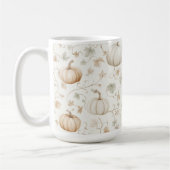 Weiße Orangen Kürbisse Blätter Kaffeetasse (Links)