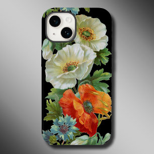 Weiße Orangen Mohnblumen Vintage Kunst Case-Mate iPhone Hülle