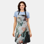 Weiße Orangendärme im Frühlingsgarten Schürze (Getragen)