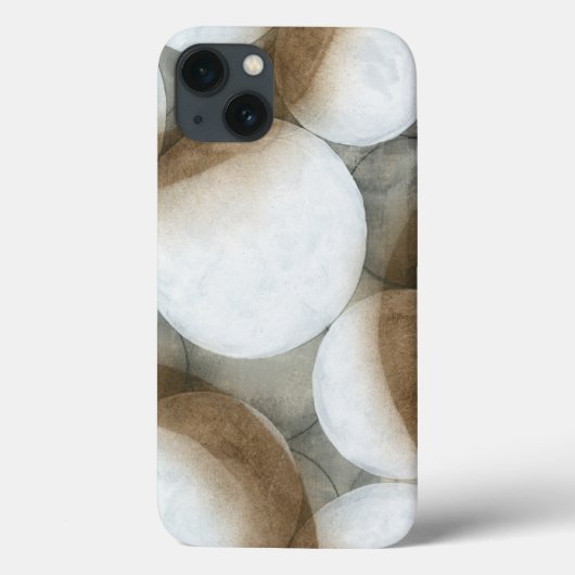 Weiße Orbs und braune Kreise Case-Mate iPhone Hülle (Rückseite)