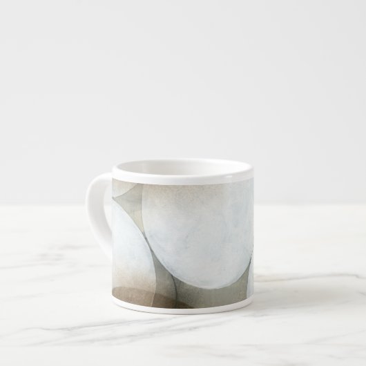 Weiße Orbs und braune Kreise Espressotasse (Vorderseite Links)