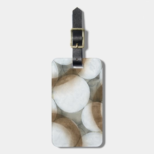 Weiße Orbs und braune Kreise Gepäckanhänger (Vorderseite vertikal)