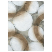 Weiße Orbs und braune Kreise Klemmbrett (Rückseite)