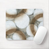 Weiße Orbs und braune Kreise Mousepad (Mit Mouse)