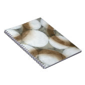 Weiße Orbs und braune Kreise Notizblock (Rechte Seite)