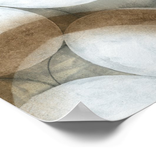 Weiße Orbs und braune Kreise Poster (Ecke)