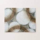 Weiße Orbs und braune Kreise Puzzle (Horizontal)
