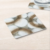 Weiße Orbs und braune Kreise Rechteckiger Pappuntersetzer (angewinkelt)