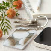 Weiße Orbs und braune Kreise Schlüsselanhänger (Vorderseite rechts)