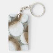 Weiße Orbs und braune Kreise Schlüsselanhänger (Rückseite)