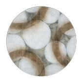 Weiße Orbs und braune Kreise Schneidebrett (Vorderseite)
