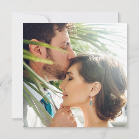 Weiße Orchid-Foto Hochzeit Speichern Sie die Datum Save The Date (Rückseite)