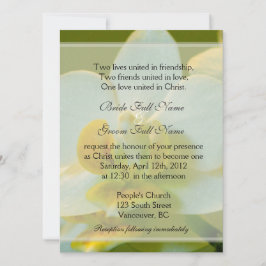 Weiße orchide Blume in grüner Christlicher Hochzei Einladung