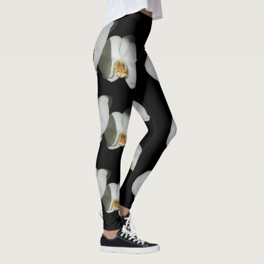 Weiße orchide, tropische weiße Blume Leggings (Rechts)