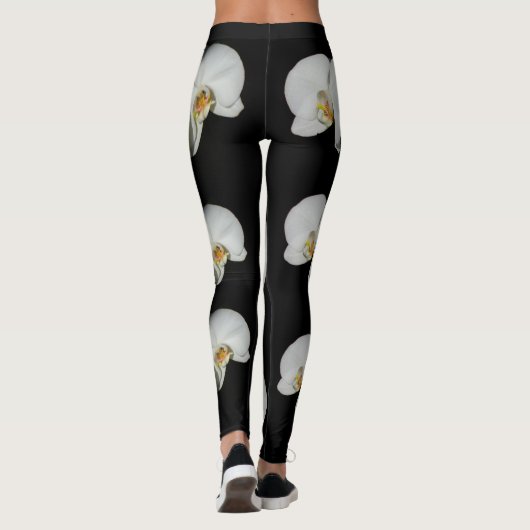 Weiße orchide, tropische weiße Blume Leggings (Rückseite)