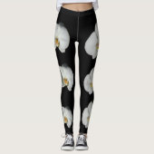 Weiße orchide, tropische weiße Blume Leggings (Vorderseite)