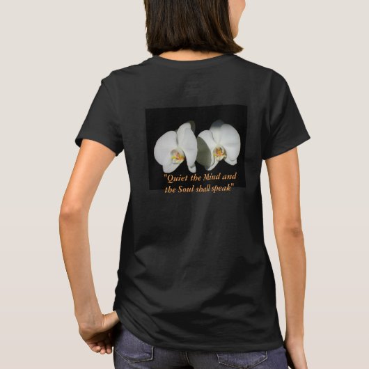 Weiße orchide, tropische weiße Blume T-Shirt (Rückseite)