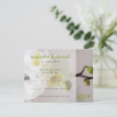 Weiße Orchidee • Antwortkarte zur Hochzeit Einladung (Stehend Vorderseite)