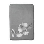 Weiße Orchidee auf grauem Bath Mat L Badematte (Vorderseite Vertikal)