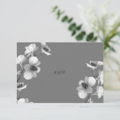 Weiße Orchidee auf grauer RSVP-Karte RSVP Karte (Stehend Vorderseite)