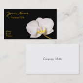Weiße Orchidee auf Schwarzem Visitenkarte (Vorne/Hinten)