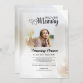 Weiße Orchidee Beerdigung Reihenfolge des Dienstes Einladung (Vorne/Hinten)