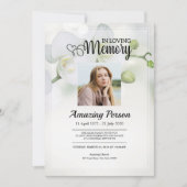 Weiße Orchidee Beerdigung Reihenfolge des Dienstes Einladung (Vorderseite)