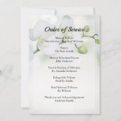 Weiße Orchidee Beerdigung Reihenfolge des Dienstes Einladung (Rückseite)