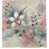 "WEIßE ORCHIDEE" - DUSCHVORHANG (Vorderseite)