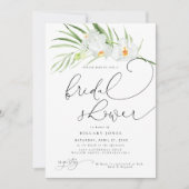 Weiße Orchidee |Elegantes tropisches Brautparty-Fo Einladung (Vorderseite)