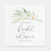 Weiße Orchidee | Elegantes tropisches Brautparty Serviette (Vorderseite)