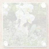 Weiße Orchidee Glasuntersetzer (Rückseite)