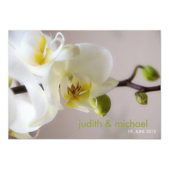 Weiße Orchidee • Hochzeits-Einladung 12,7 X 17,8 Cm Einladungskarte