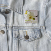 Weiße Orchidee • Hochzeits-Knopf Button (Beispiel)