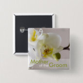 Weiße Orchidee • Hochzeits-Knopf Button (Vorne & Hinten)
