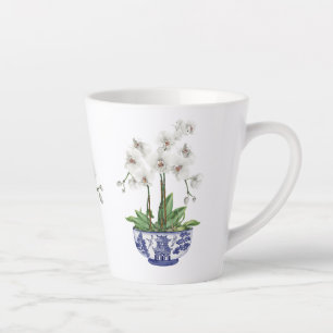 Weiße Orchidee in Chinoiserie-Schale Keramik  Milchtasse