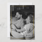 Weiße Orchidee in Schwarz | Goldrahmen | Hochzeit Einladung (Rückseite)