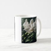 Weiße Orchidee Kaffeetasse (VorderseiteRechts)