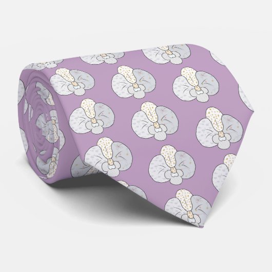 Weiße Orchidee Krawatte (Gerollt)