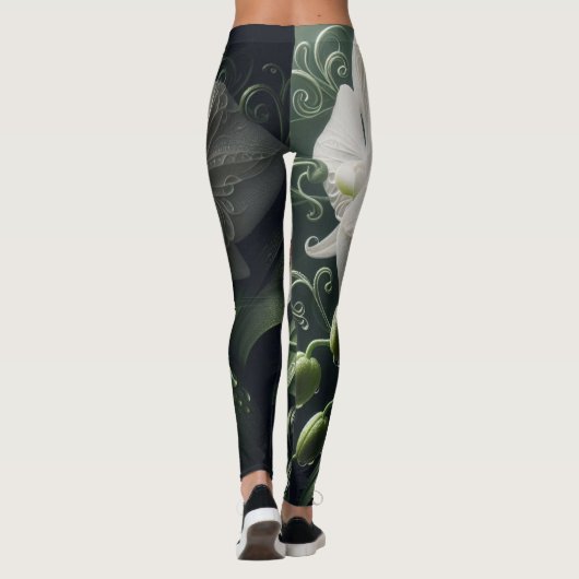 Weiße Orchidee Leggings (Rückseite)